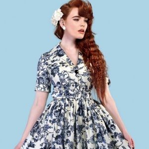 Collectif Janet Toile Floral Shirt Dress XXL